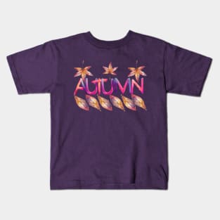 Autumn Purple Leaves Kids T-Shirt